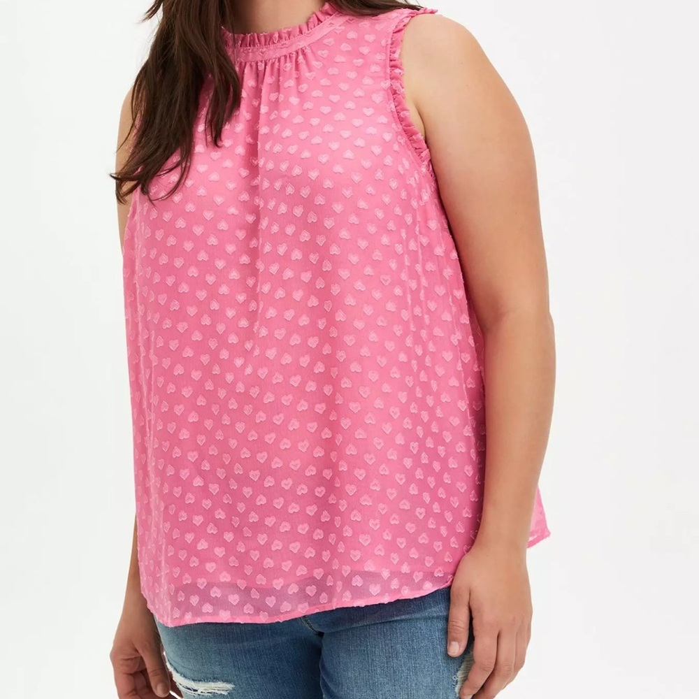 Torrid Pink Ruffled Blouse